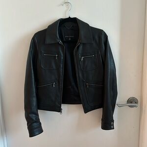 Banana Republic Black Vegan  Leather Jacket